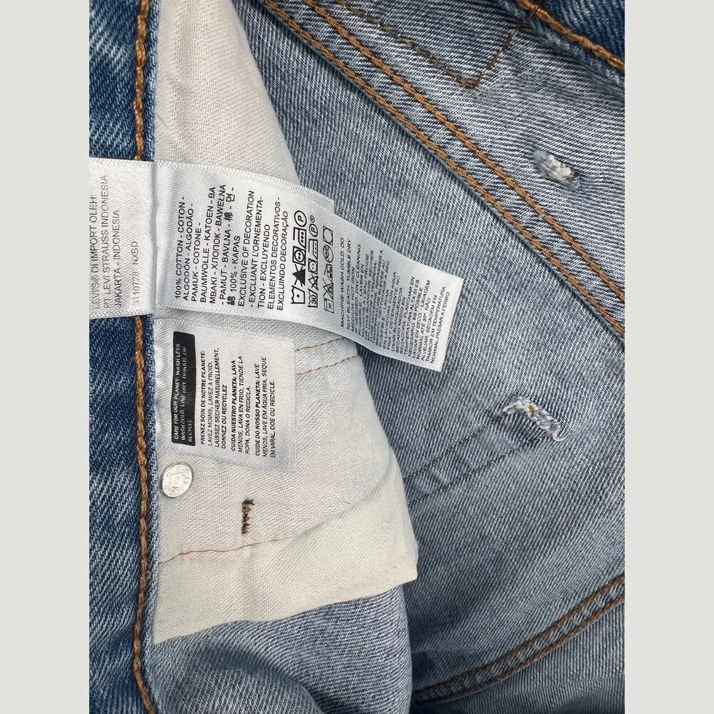 Levi’s 511 Distressed Denim Shorts Light Wash Men’s 38 Cutoff Jean